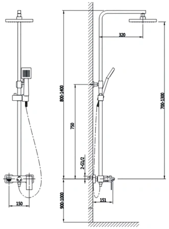 Душевая система Timo Briana SX-7130/03 черный